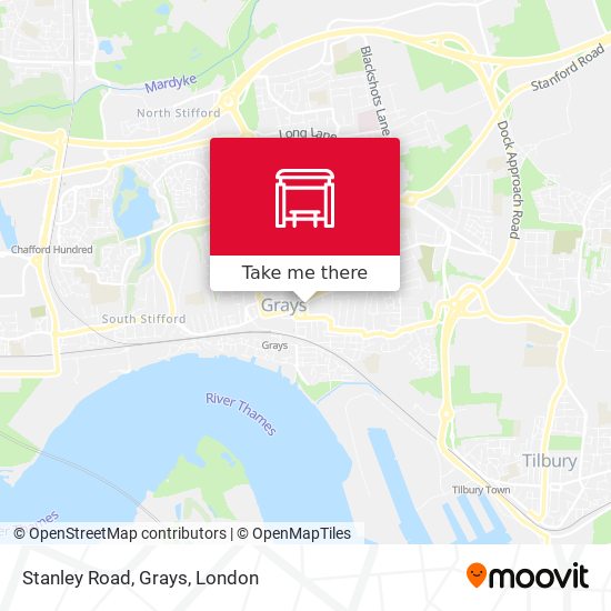 Stanley Road, Grays map