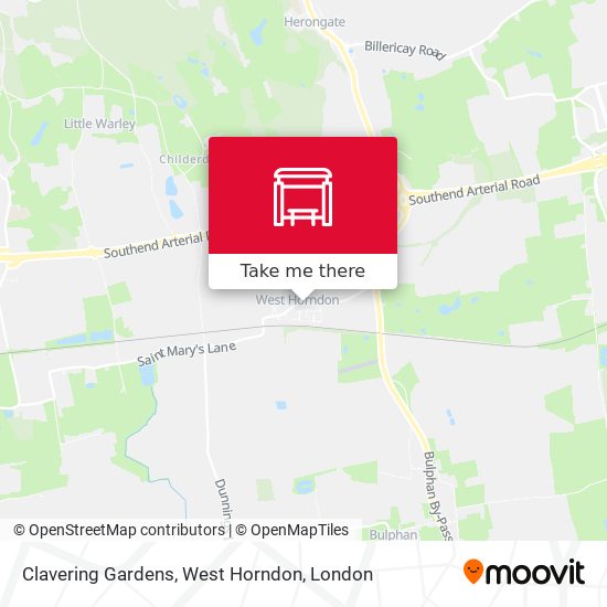 Clavering Gardens, West Horndon map