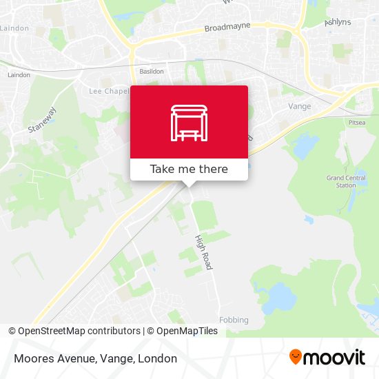 Moores Avenue, Vange map