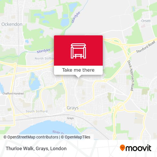Thurloe Walk, Grays map