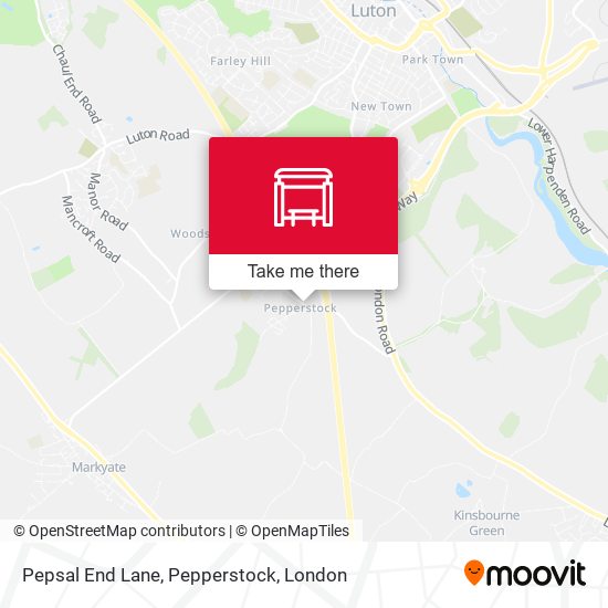 Pepsal End Lane, Pepperstock map