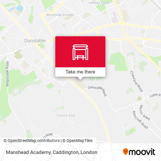 Manshead Academy, Caddington map
