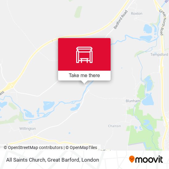 All Saints Church, Great Barford map