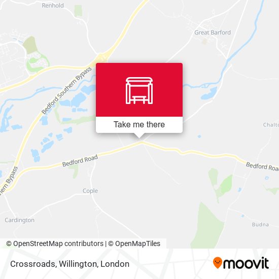 Crossroads, Willington map