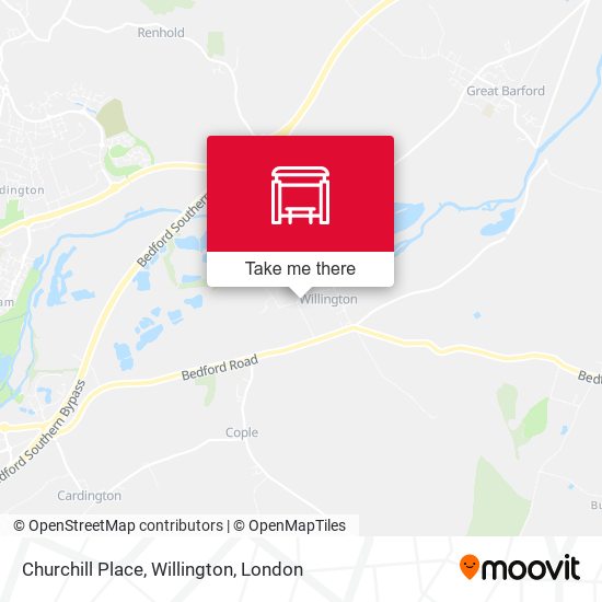 Churchill Place, Willington map