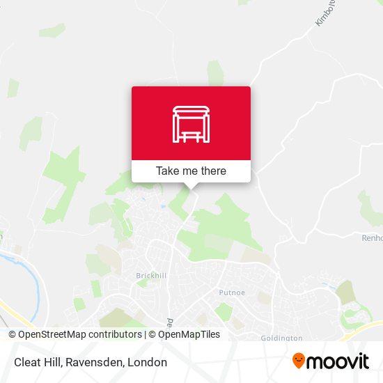Cleat Hill, Ravensden map