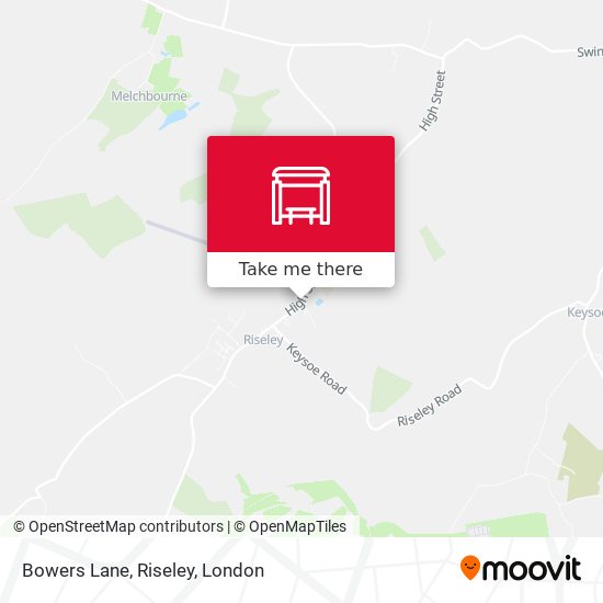 Bowers Lane, Riseley map