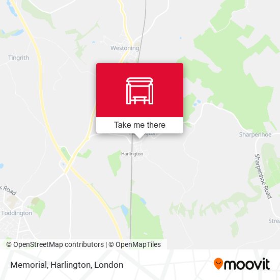 Memorial, Harlington map