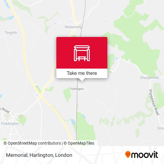 Memorial, Harlington map