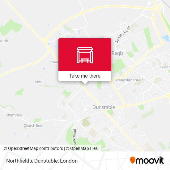 Northfields, Dunstable map