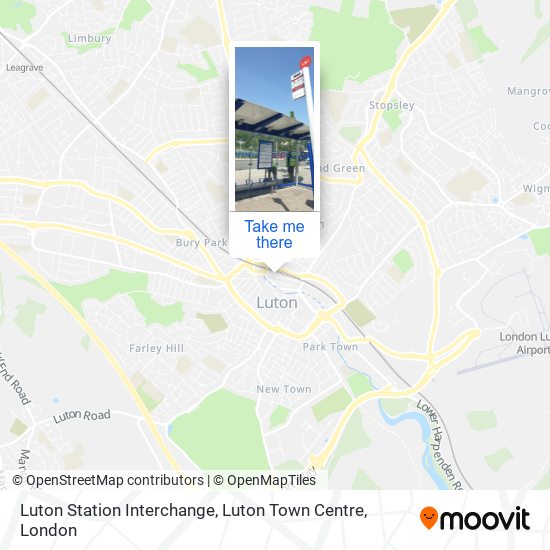Luton Station Interchange, Luton Town Centre map
