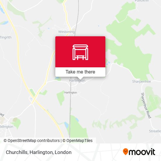 Churchills, Harlington map