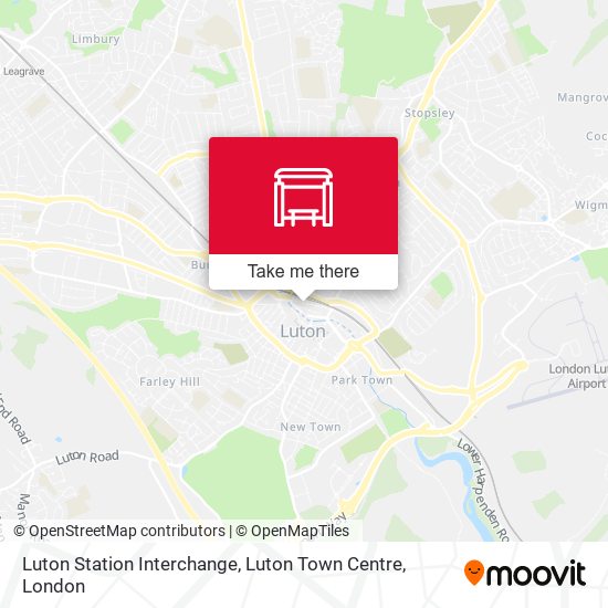 Luton Station Interchange, Luton Town Centre map