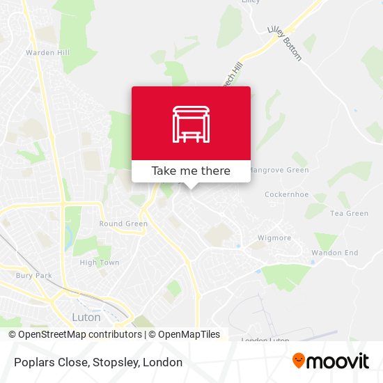 Poplars Close, Stopsley map