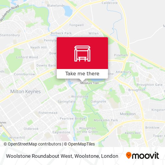 Woolstone Roundabout West, Woolstone map