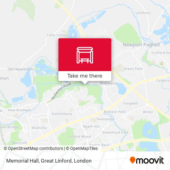 Memorial Hall, Great Linford map