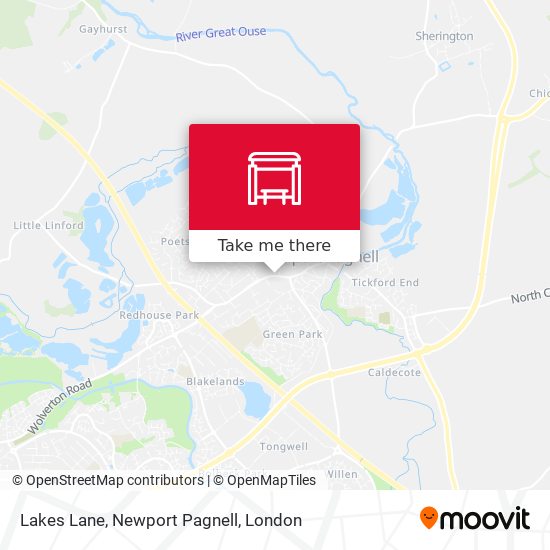 Lakes Lane, Newport Pagnell map