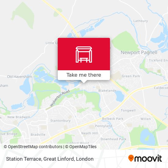 Station Terrace, Great Linford map