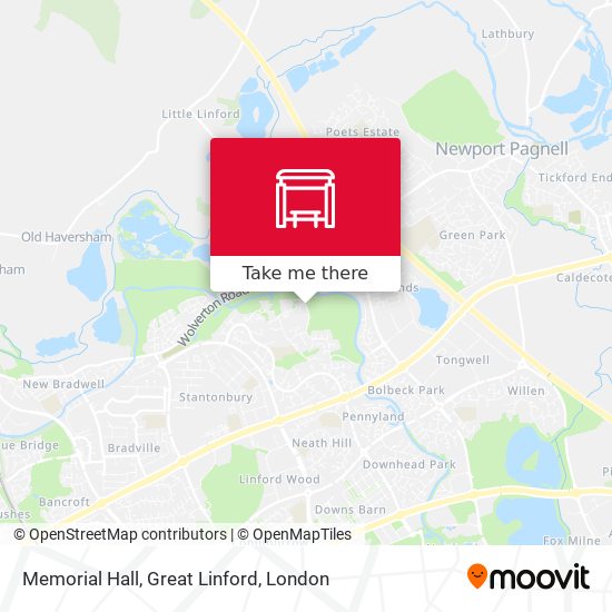 Memorial Hall, Great Linford map
