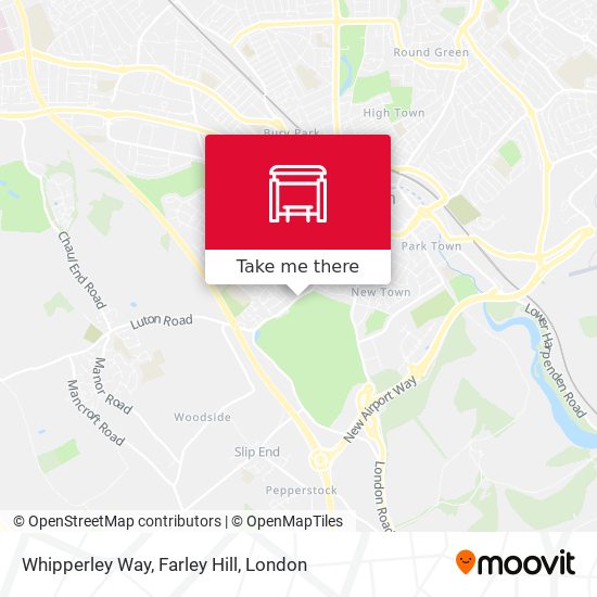 Whipperley Way, Farley Hill map