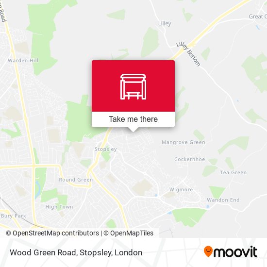 Wood Green Road, Stopsley map