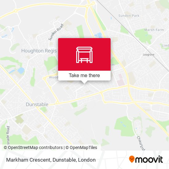 Markham Crescent, Dunstable map