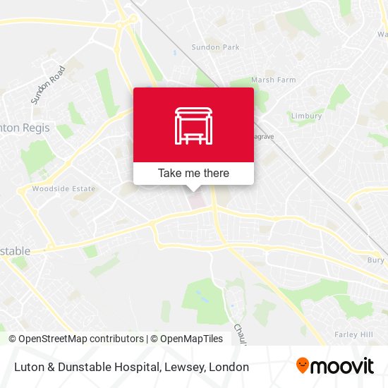 Luton & Dunstable Hospital, Lewsey map