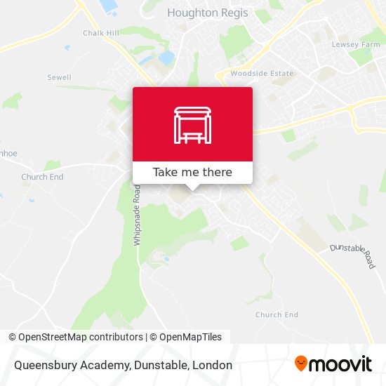 Queensbury Academy, Dunstable map