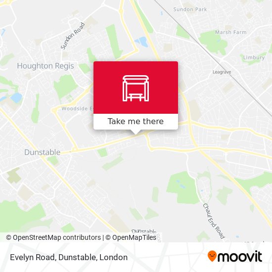 Evelyn Road, Dunstable map