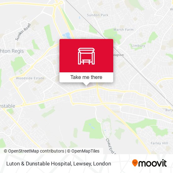 Luton & Dunstable Hospital, Lewsey map