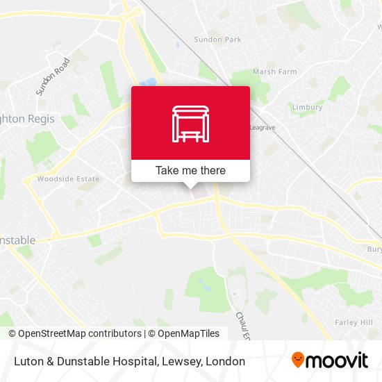 Luton & Dunstable Hospital, Lewsey map