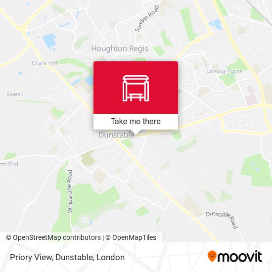 Priory View, Dunstable map