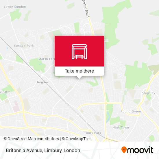 Britannia Avenue, Limbury map