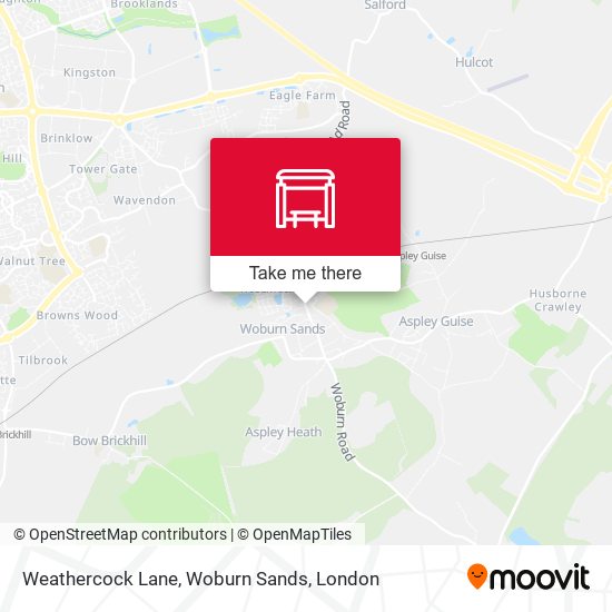 Weathercock Lane, Woburn Sands map