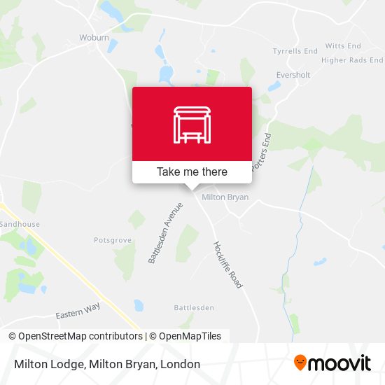 Milton Lodge, Milton Bryan map