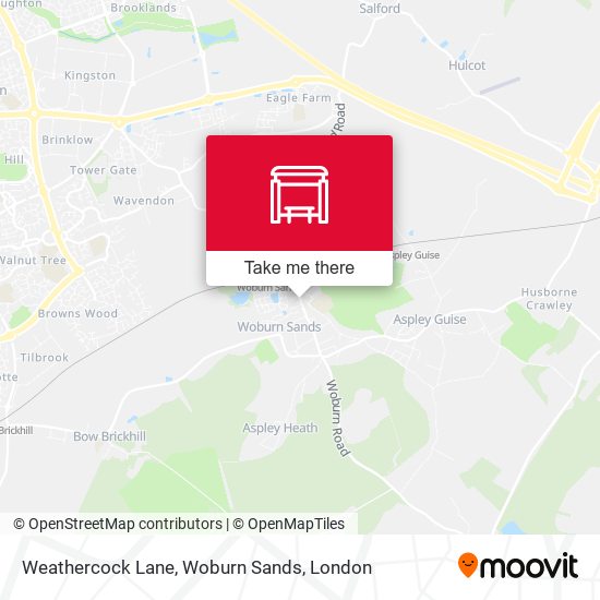 Weathercock Lane, Woburn Sands map