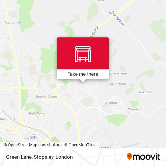 Green Lane, Stopsley map