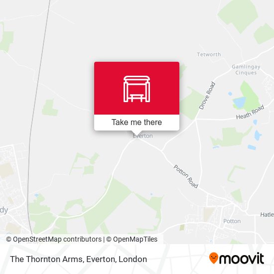 The Thornton Arms, Everton map