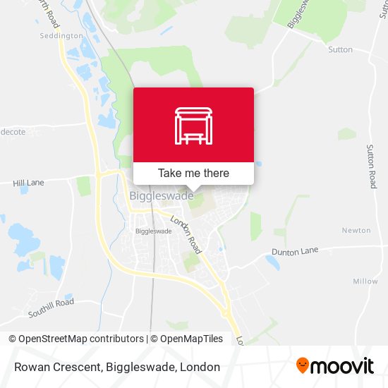 Rowan Crescent, Biggleswade map