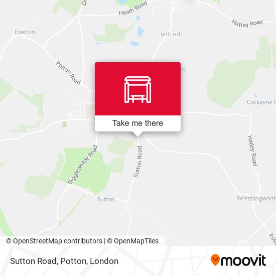 Sutton Road, Potton map