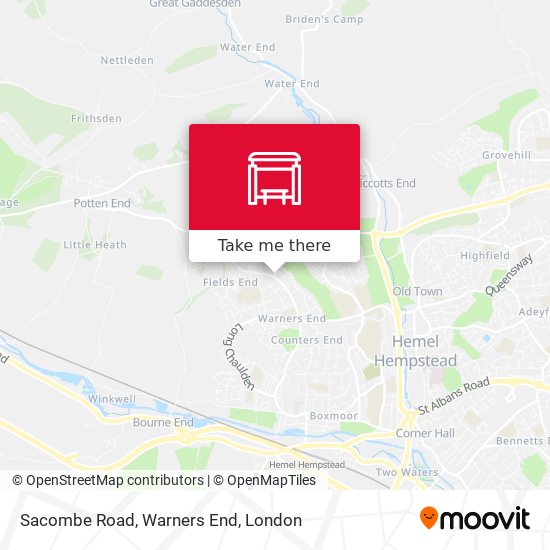 Sacombe Road, Warners End map