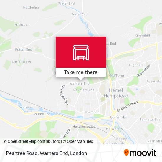 Peartree Road, Warners End map