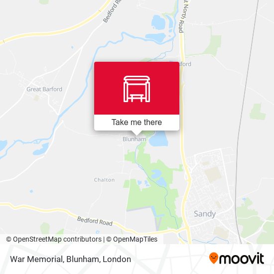 War Memorial, Blunham map