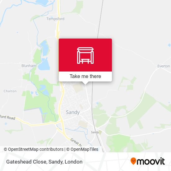 Gateshead Close, Sandy map