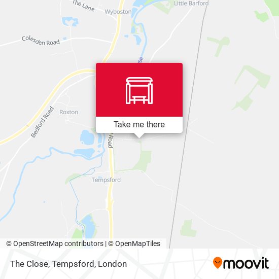 The Close, Tempsford map