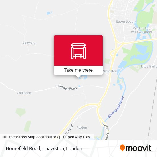 Homefield Road, Chawston map