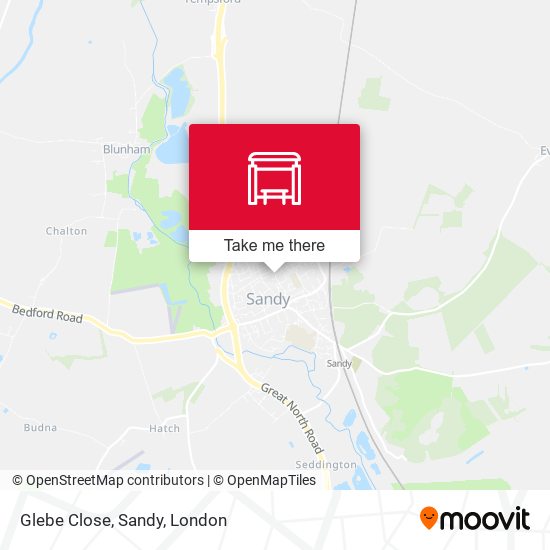Glebe Close, Sandy map