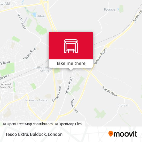 Tesco Extra, Baldock map
