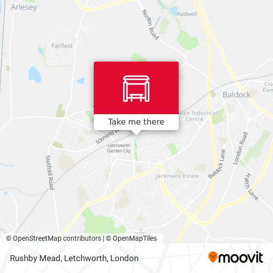 Rushby Mead, Letchworth map