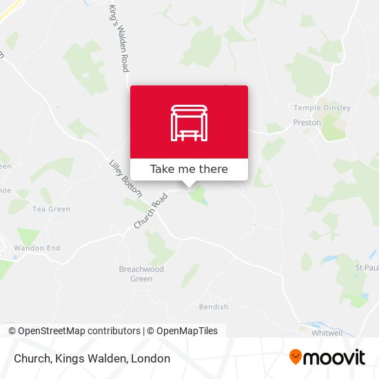 Church, Kings Walden map